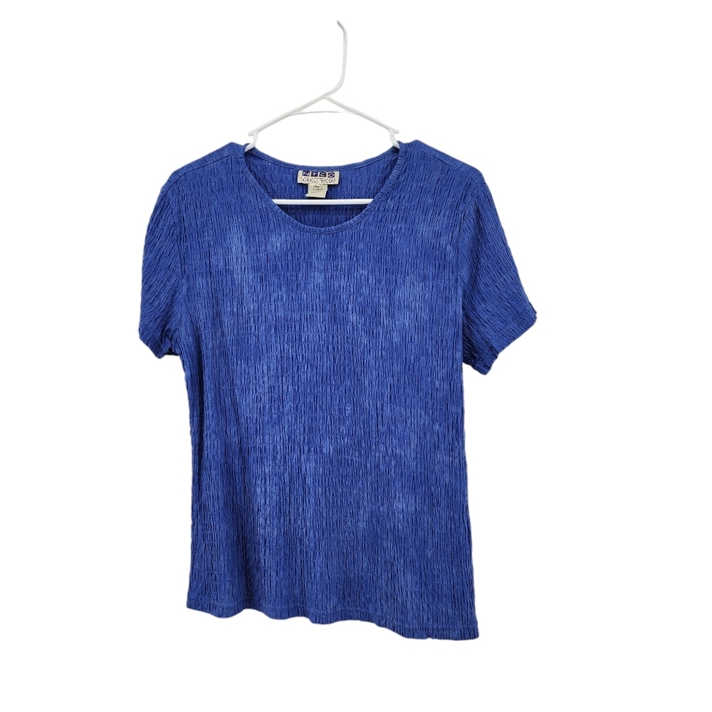 Nomadic Traders Women's Crinkle Texture Short Sleeves Top - L